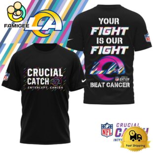 NFL Los Angeles Rams Crucial Catch Intercept Cancer T-Shirt