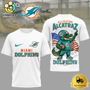 NFL Miami Dolphins Dangerous Alligator Alcatraz 3D Shirt