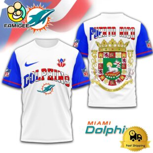 NFL Miami Dolphins Puerto Rican Heritage Day 3D Shirt
