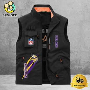 NFL Minnesota Vikings Breathable Summer Sleeveless Jacket, Fishing Vest