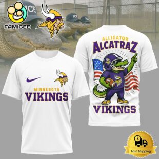 NFL Minnesota Vikings Dangerous Alligator Alcatraz 3D Shirt