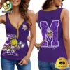 NFL Minnesota Vikings Mascot New 2025 Women V-Neck Ribbed Tank Top