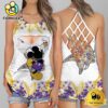 NFL Minnesota Vikings Mickey Mouse Summer Rebel Fashion Criss Cross Tank Top