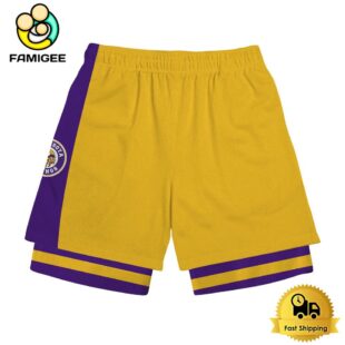NFL Minnesota Vikings Team Logo Custom Name Double-deck Sport Shorts