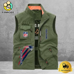 NFL New England Patriots Breathable Summer Sleeveless Jacket, Fishing Vest