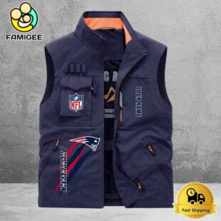 NFL New England Patriots Breathable Summer Sleeveless Jacket, Fishing Vest