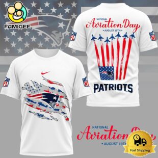 NFL New England Patriots Celebrates National Aviation Day 3D Shirt