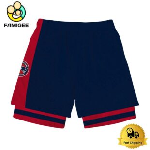 NFL New England Patriots Team Logo Custom Name Double-deck Sport Shorts