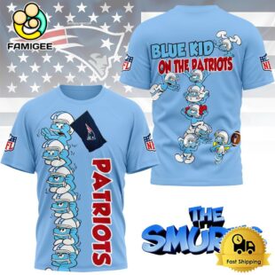 NFL New England Patriots The Smurfs Movie 3D T-Shirt