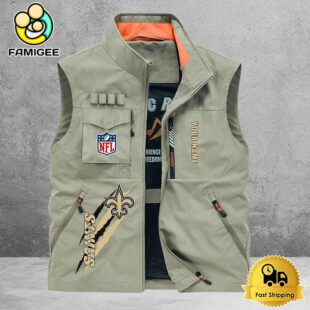 NFL New Orleans Saints Breathable Summer Sleeveless Jacket, Fishing Vest