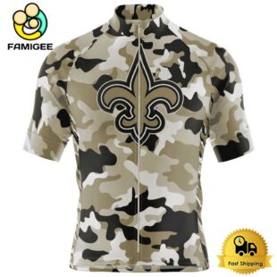 NFL New Orleans Saints Custom Name Colorful Camo Cycling Jersey, Cycling Shirts