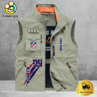 NFL New York Giants Breathable Summer Sleeveless Jacket, Fishing Vest