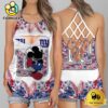 NFL New York Giants Mickey Mouse Summer Rebel Fashion Criss Cross Tank Top