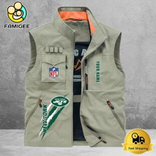 NFL New York Jets Breathable Summer Sleeveless Jacket, Fishing Vest