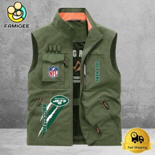NFL New York Jets Breathable Summer Sleeveless Jacket, Fishing Vest