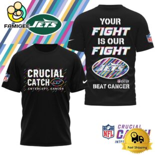 NFL New York Jets Crucial Catch Intercept Cancer T-Shirt