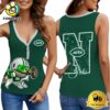 NFL New York Jets Mascot New 2025 Women V-Neck Ribbed Tank Top