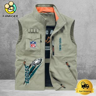 NFL Philadelphia Eagles Breathable Summer Sleeveless Jacket, Fishing Vest