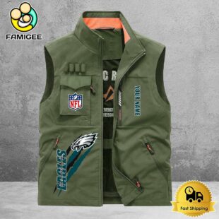 NFL Philadelphia Eagles Breathable Summer Sleeveless Jacket, Fishing Vest