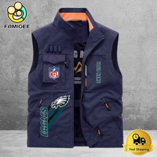 NFL Philadelphia Eagles Breathable Summer Sleeveless Jacket, Fishing Vest