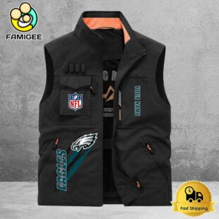 NFL Philadelphia Eagles Breathable Summer Sleeveless Jacket, Fishing Vest
