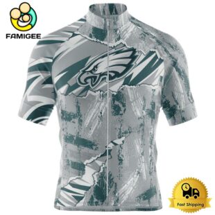 NFL Philadelphia Eagles Custom Name Mixed Stripes Cycling Jersey, Cycling Shirts