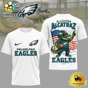 NFL Philadelphia Eagles Dangerous Alligator Alcatraz 3D Shirt
