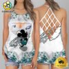 NFL Philadelphia Eagles Mickey Mouse Summer Rebel Fashion Criss Cross Tank Top