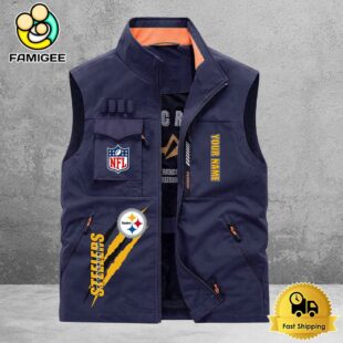 NFL Pittsburgh Steelers Breathable Summer Sleeveless Jacket, Fishing Vest