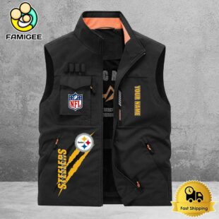 NFL Pittsburgh Steelers Breathable Summer Sleeveless Jacket, Fishing Vest