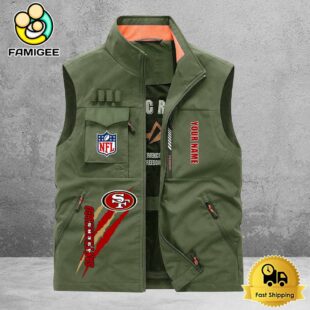 NFL San Francisco 49ers Breathable Summer Sleeveless Jacket, Fishing Vest