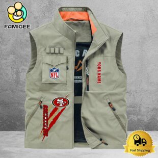 NFL San Francisco 49ers Breathable Summer Sleeveless Jacket, Fishing Vest