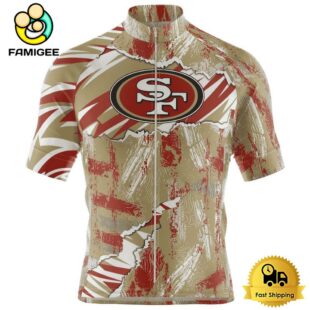 NFL San Francisco 49ers Custom Name Mixed Stripes Cycling Jersey, Cycling Shirts