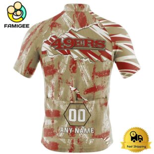 NFL San Francisco 49ers Custom Name Mixed Stripes Cycling Jersey, Cycling Shirts