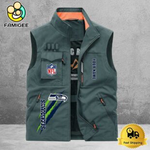 NFL Seattle Seahawks Breathable Summer Sleeveless Jacket, Fishing Vest