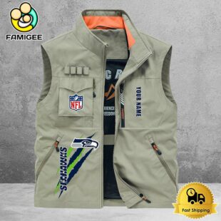 NFL Seattle Seahawks Breathable Summer Sleeveless Jacket, Fishing Vest