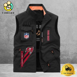 NFL Tampa Bay Buccaneers Breathable Summer Sleeveless Jacket, Fishing Vest