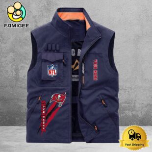 NFL Tampa Bay Buccaneers Breathable Summer Sleeveless Jacket, Fishing Vest