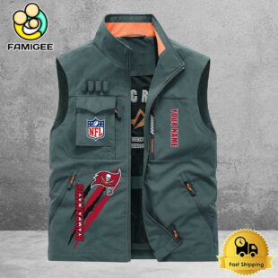 NFL Tampa Bay Buccaneers Breathable Summer Sleeveless Jacket, Fishing Vest