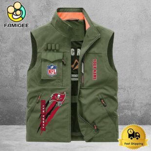NFL Tampa Bay Buccaneers Breathable Summer Sleeveless Jacket, Fishing Vest