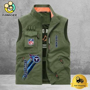 NFL Tennessee Titans Breathable Summer Sleeveless Jacket, Fishing Vest