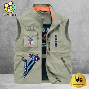 NFL Tennessee Titans Breathable Summer Sleeveless Jacket, Fishing Vest