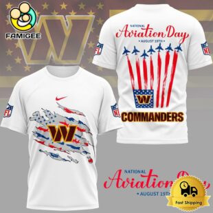 NFL Washington Commanders Celebrates National Aviation Day 3D Shirt