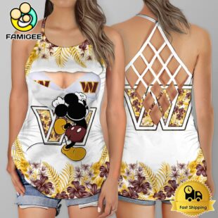 NFL Washington Commanders Mickey Mouse Summer Rebel Fashion Criss Cross Tank Top