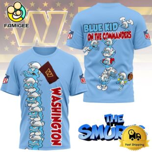 NFL Washington Commanders The Smurfs Movie 3D T-Shirt