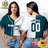 Philadelphia Eagles Custom Woman Cropped Baseball Jersey, Football Crop Top