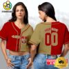 San Francisco 49ers Custom Woman Cropped Baseball Jersey, Football Crop Top