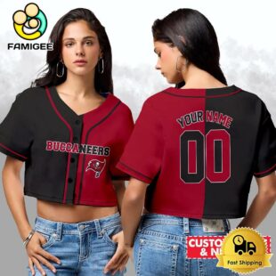 Tampa Bay Buccaneers Custom Woman Cropped Baseball Jersey, Football Crop Top