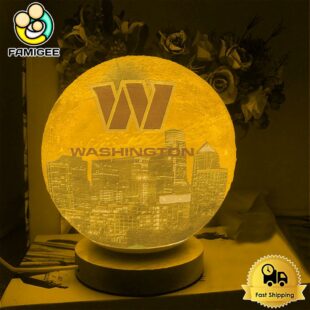 Washington Commanders City Skyline NFL Logo Design Moon Lamp