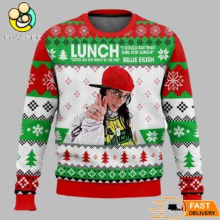 Billie Eilish I Could Eat That Girl For Lunch Christmas Ugly Sweater